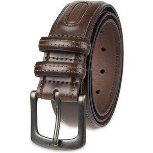Mens Leather Casual Belt for Jeans Khakis with Metal Buckle Everyday Wear